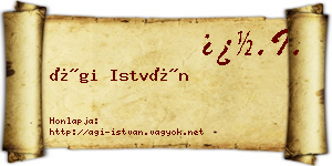 Ági István névjegykártya
