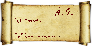 Ági István névjegykártya
